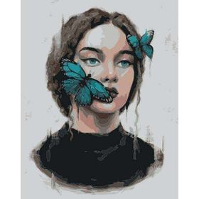 Parla Canvas Kadın Kelebek Sayılarla Rulo 40x50 cm Boyama Seti Duvar Sticker