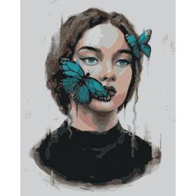 Parla Canvas Kadın Kelebek Sayılarla Rulo 50x65 cm Boyama Seti Duvar Sticker