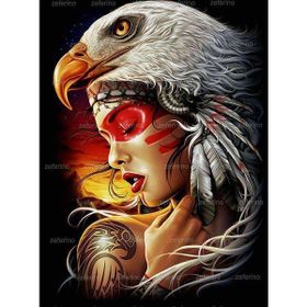 Parla Canvas Kartal Kadın Sayılarla Rulo 40x50 cm Renkli Boyama Seti Duvar Sticker