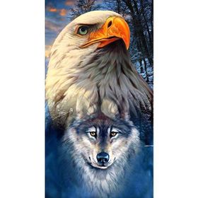 Parla Canvas Kartal ve Kurt Sayılarla Rulo 50x65 cm Renkli Boyama Seti Duvar Sticker