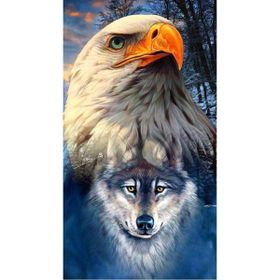 Parla Canvas Kartal ve Kurt Sayılarla Rulo 70x90 cm Renkli Boyama Seti Duvar Sticker
