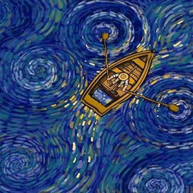 Parla Canvas Kayıktaki Van Gogh Sayılarla Rulo 60x75 cm Boyama Seti Duvar Sticker