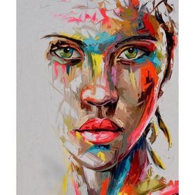Parla Canvas Kırmızı ve Kadın Sayılarla Rulo 60x75 cm Renkli Boyama Seti Duvar Sticker