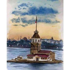 Parla Canvas Kız Kulesi 3 Sayılarla Rulo 50x65 cm Boyama Seti Duvar Sticker