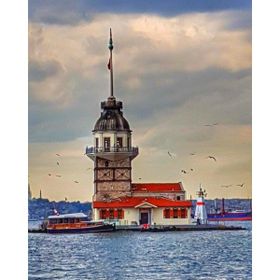 Parla Canvas Kızkulesi 6 Sayılarla Rulo 40x50 cm Renkli Boyama Seti Duvar Sticker
