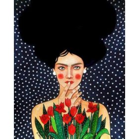 Parla Canvas Laleli Kadın Sayılarla Rulo 40x50 cm Boyama Seti Duvar Sticker
