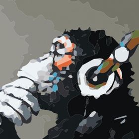 Parla Canvas Maymun Rulo 50x65 cm Renkli Sayılarla Boyama Seti Duvar Sticker