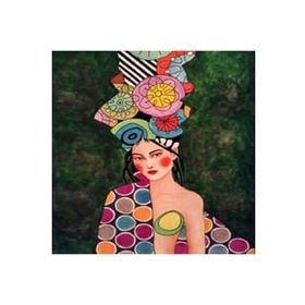 Parla Canvas Renkler ve Kadın Sayılarla Kasnaklı 60 x 75 cm Boyama Seti