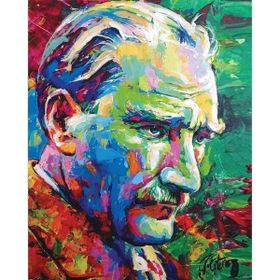Parla Canvas Renkli Atatürk Rulo 100x140 cm Sayılarla Boyama Seti Duvar Sticker