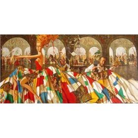 Parla Canvas Renkli Elbise Rulo 70x90 cm Sayılarla Boyama Seti Duvar Sticker