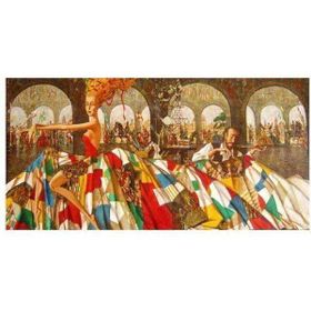 Parla Canvas Renkli Elbise Rulo 70x90 cm Sayılarla Boyama Seti Duvar Sticker