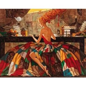 Parla Canvas Renkli Kadın 3 Sayılarla Kasnaklı 60 x 75 cm Boyama Seti