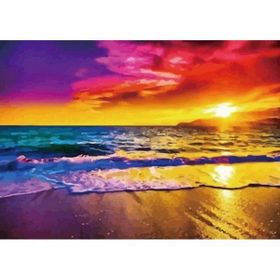 Parla Canvas Sahilde Gün Batımı Sayılarla Rulo 40x50 cm Boyama Seti Duvar Sticker