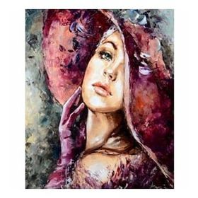 Parla Canvas Şapkalı Kadın 3 Sayılarla Rulo 40x50 cm Boyama Seti Duvar Sticker