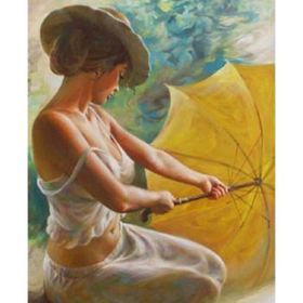 Parla Canvas Sarı Şemsiyeli Güzel Sayılarla Rulo 50x65 cm Boyama Seti Duvar Sticker