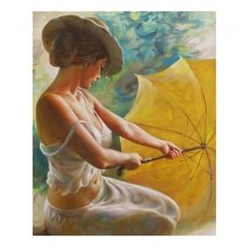 Parla Canvas Sarı Şemsiyeli Güzel Sayılarla Rulo 50x65 cm Boyama Seti Duvar Sticker
