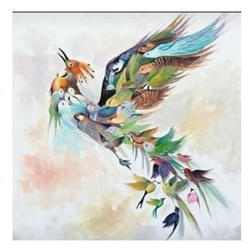 Parla Canvas Simurg Kuşu Sayılarla Rulo 70x90 cm Boyama Seti Duvar Sticker