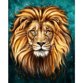 Parla Canvas Tek Aslan Rulo 60x75 cm Renkli Sayılarla Boyama Seti Duvar Sticker