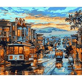 Parla Canvas Tramvay Sayılarla Rulo 60x75 cm Boyama Seti Duvar Sticker