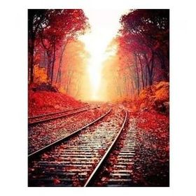 Parla Canvas Tren Rayları Rulo 60x75 cm Renkli Sayılarla Boyama Seti Duvar Sticker