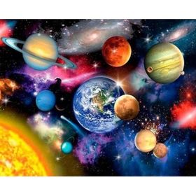 Parla Canvas Uzay ve Gezegenler Sayılarla Rulo 100x140 cm Renkli Boyama Seti Duvar Sticker