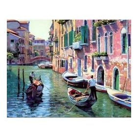 Parla Canvas Venedik Kanal Gezisi Sayılarla Rulo 60x75 cm Renkli Boyama Seti Duvar Sticker