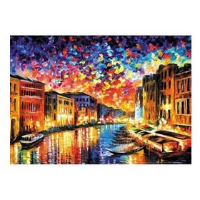 Parla Canvas Venedik ve Gece Sayılarla Rulo 70x90 cm Renkli Boyama Seti Duvar Sticker