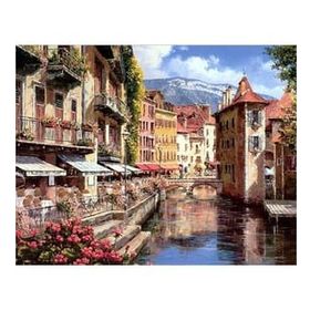 Parla Canvas Venedikte Küçük Kasaba Sayılarla Rulo 40x50 cm Renkli Boyama Seti Duvar Sticker
