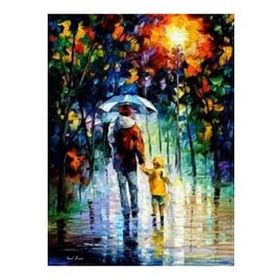 Parla Canvas Yağmurlu Günde Yürüyüş Rulo 90x110 cm Renkli Sayılarla Boyama Seti Duvar Sticker