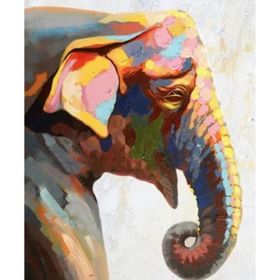 Parla Canvas Yaşlı Fil Rulo 70x90 cm Renkli Sayılarla Boyama Seti Duvar Sticker