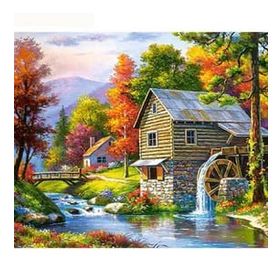 Parla Canvas Yayla Evi Sayılarla Rulo 50x65 cm Renkli Boyama Seti Duvar Sticker
