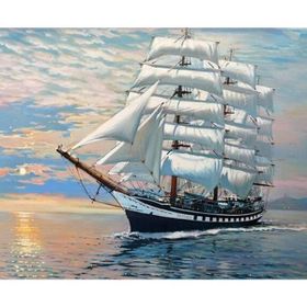 Parla Canvas Yelkenli Gemi Sayılarla Rulo 70x90 cm Boyama Seti Duvar Sticker