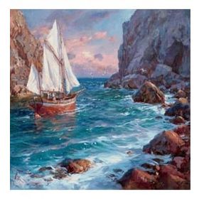 Parla Canvas Yelkenli Kıyıda Rulo 50x65 cm Renkli Sayılarla Boyama Seti Duvar Sticker