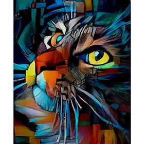 Parla Kedinin Bakışı 2 100x140 cm Sayılarla Rulo Canvas Boyama Seti