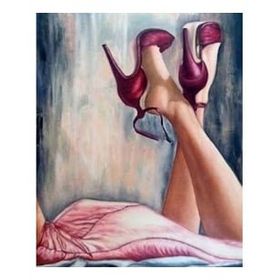 Parla Topuklu Ayakkabılar 50x65 cm Sayılarla Rulo Canvas Boyama Seti