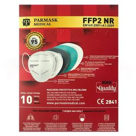 Parmask FFP2 N95 5 10'lu Katlı Telli Koruyucu Beyaz Maske