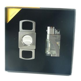 Parmida Çakmak Kesici İkili Gunmetal Puro Seti