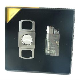 Parmida Çakmak Kesici İkili Gunmetal Puro Seti