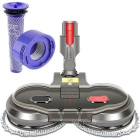 Parmis Dyson Uyumlu V7 V8 Dik Süpürge Turbo Emici Yer Başlığı Su Depolu Paspas Aparatı ve Hepa Filtre Seti