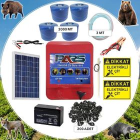 Pars 2000 Ahşap Direk İz Elektrikli Çit Ayı-Domuz Kovucu Eco Set