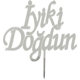 Parti Bulutu İyiki Doğdun Yazılı Aynalı Gümüş Pleksi