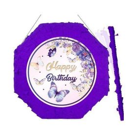 Parti Dükkanım Kelebek Mor 42 cm Pinyata + Sopası