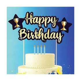 Parti Dükkanım Sarı Lacivert Happy Birthday Doğum Günü Parti Süsü