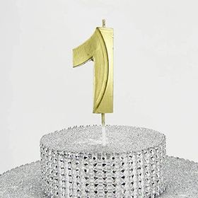 Parti Vitrini 1 Rakamlı 6.5 cm Gold Altın Mum