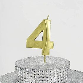 Parti Vitrini 4 Rakamlı 6.5 cm Gold Altın Mum