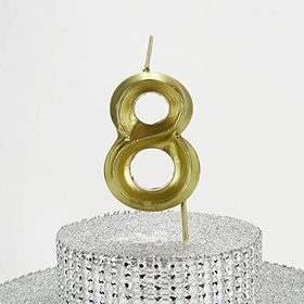 Parti Vitrini 6.5 cm 8 Rakamlı Altın Mum