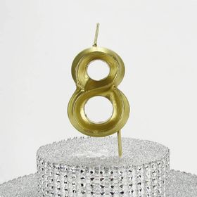 Parti Vitrini 6.5 cm 8 Rakamlı Altın Mum