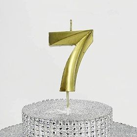 Parti Vitrini 7 Rakamlı 6.5 cm Gold Altın Mum