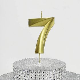 Parti Vitrini 7 Rakamlı 6.5 cm Gold Altın Mum