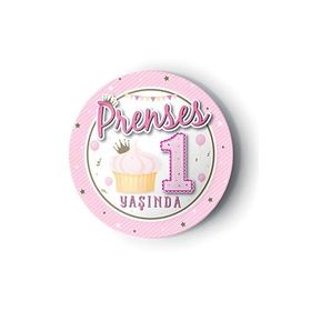 PartiBulutu 1 Yaş Pembe 8'li Karton Tabak